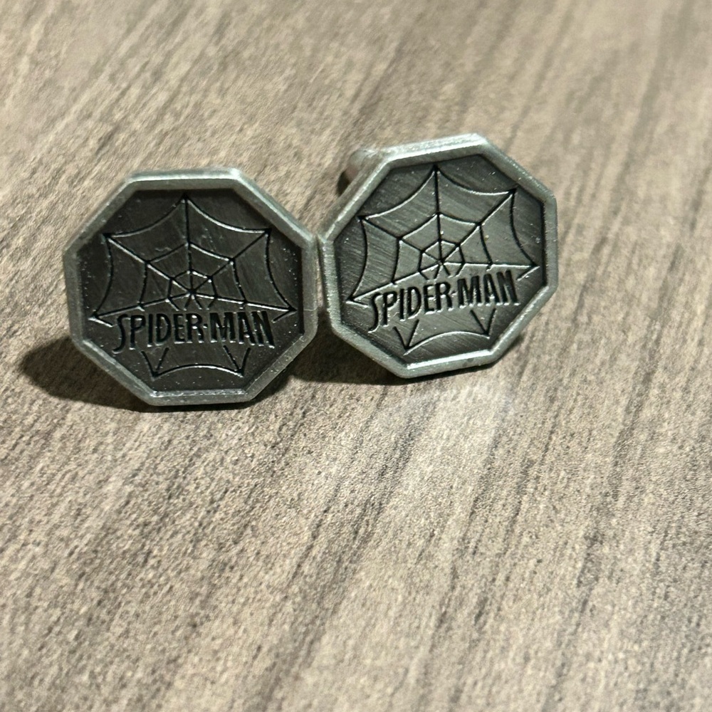 Spider-Man Silver Cuff Links with Matte Finish